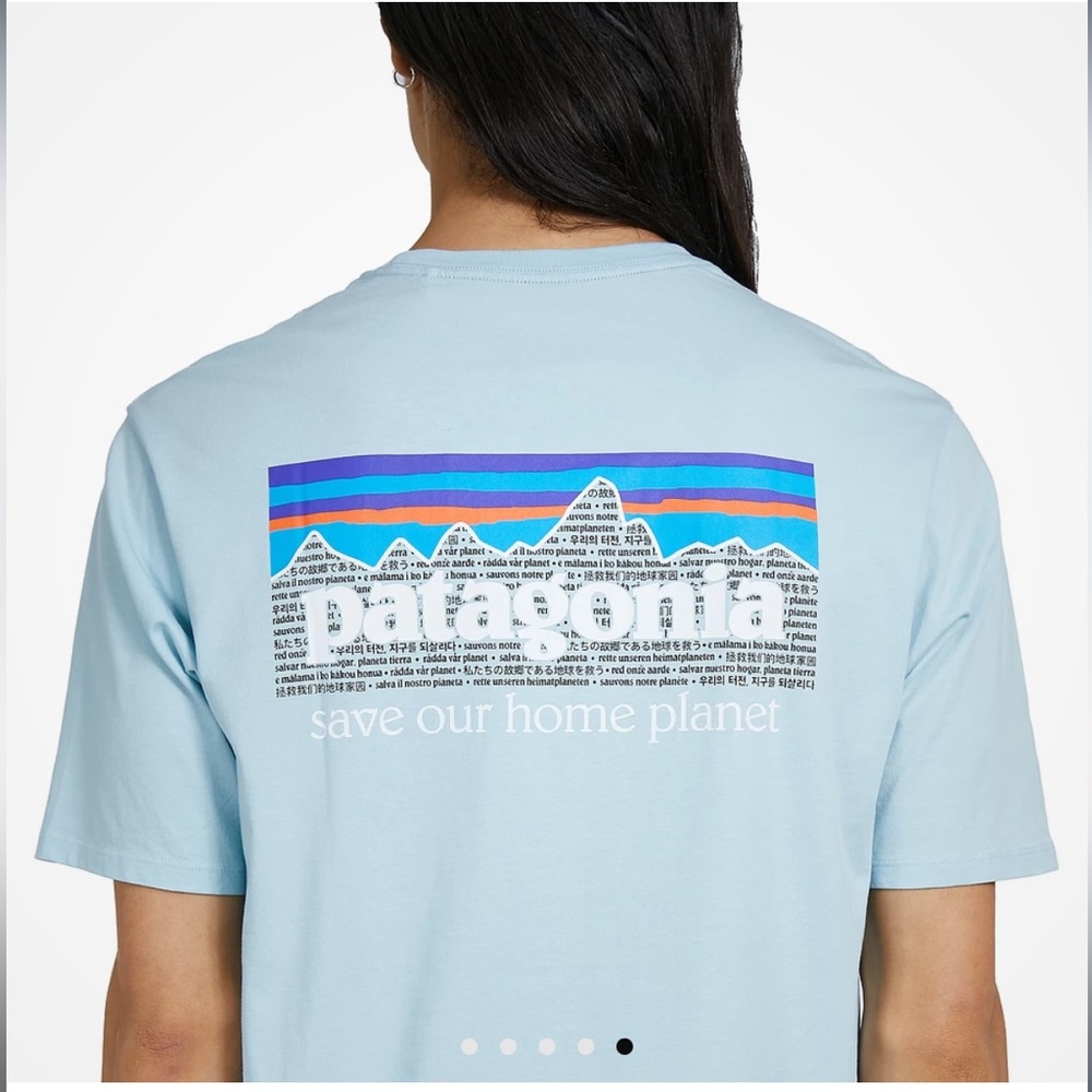Patagonia P-6 Mission Organic T-Shirt Fin Blue
